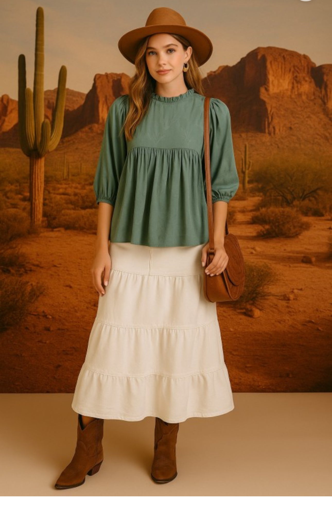 Blusa con volantes de jacquard Jade