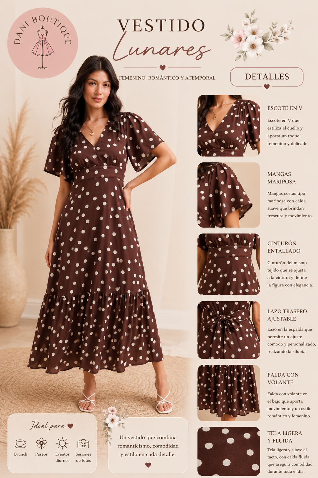 Azucena Mocha Dress