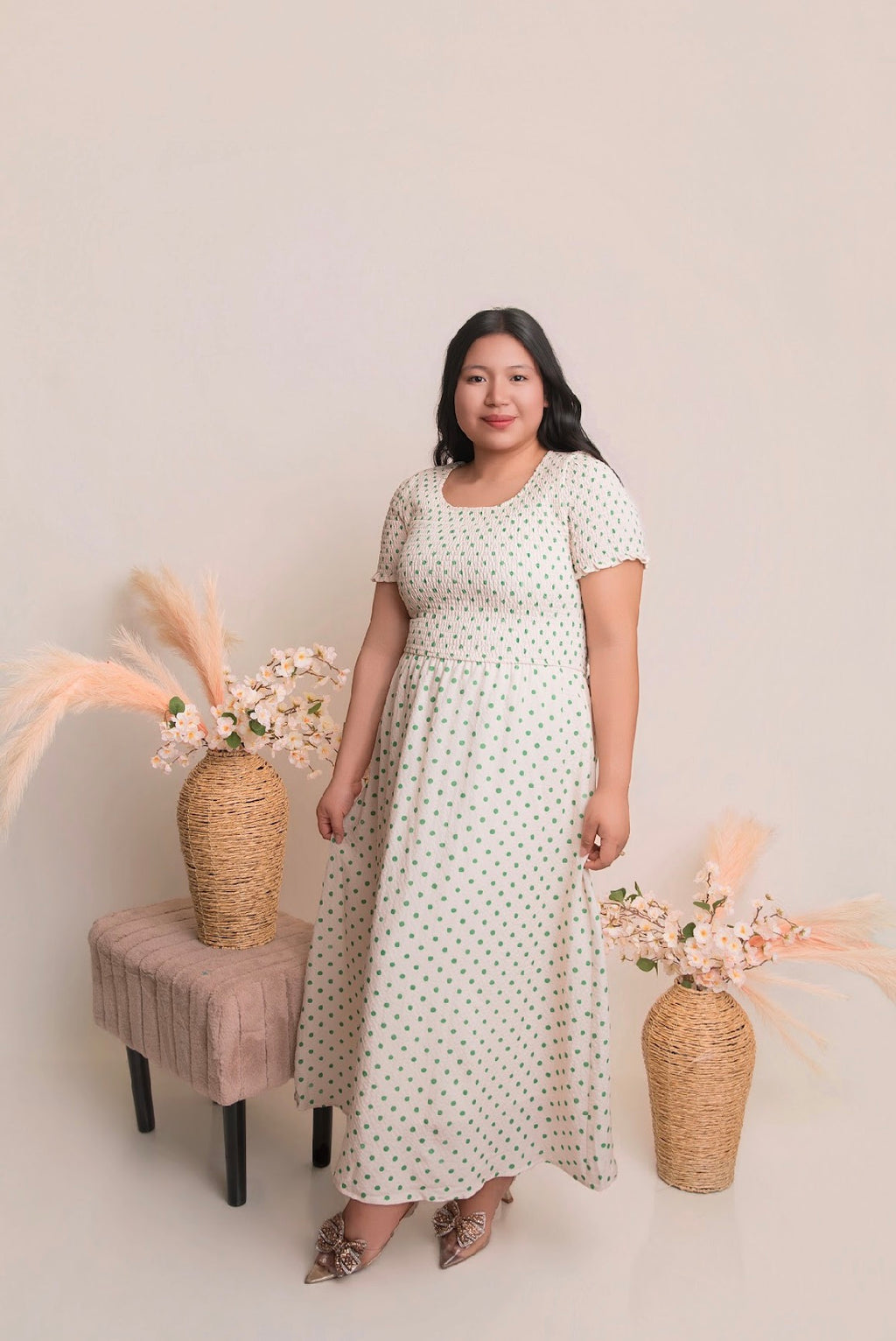 My Green Polka Dot Dress