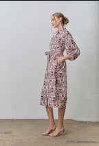 Vestido camisero con estampado, flora