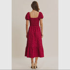 Rous Midi Dress                               Vestido Midi De Jacquard Floral Con Mangas Abullonadas De Elegancia Atemporal