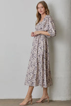 Indy  Maxi Dress                                      vestido, maxi de manga larga con escote cuadrado y estampado floral
