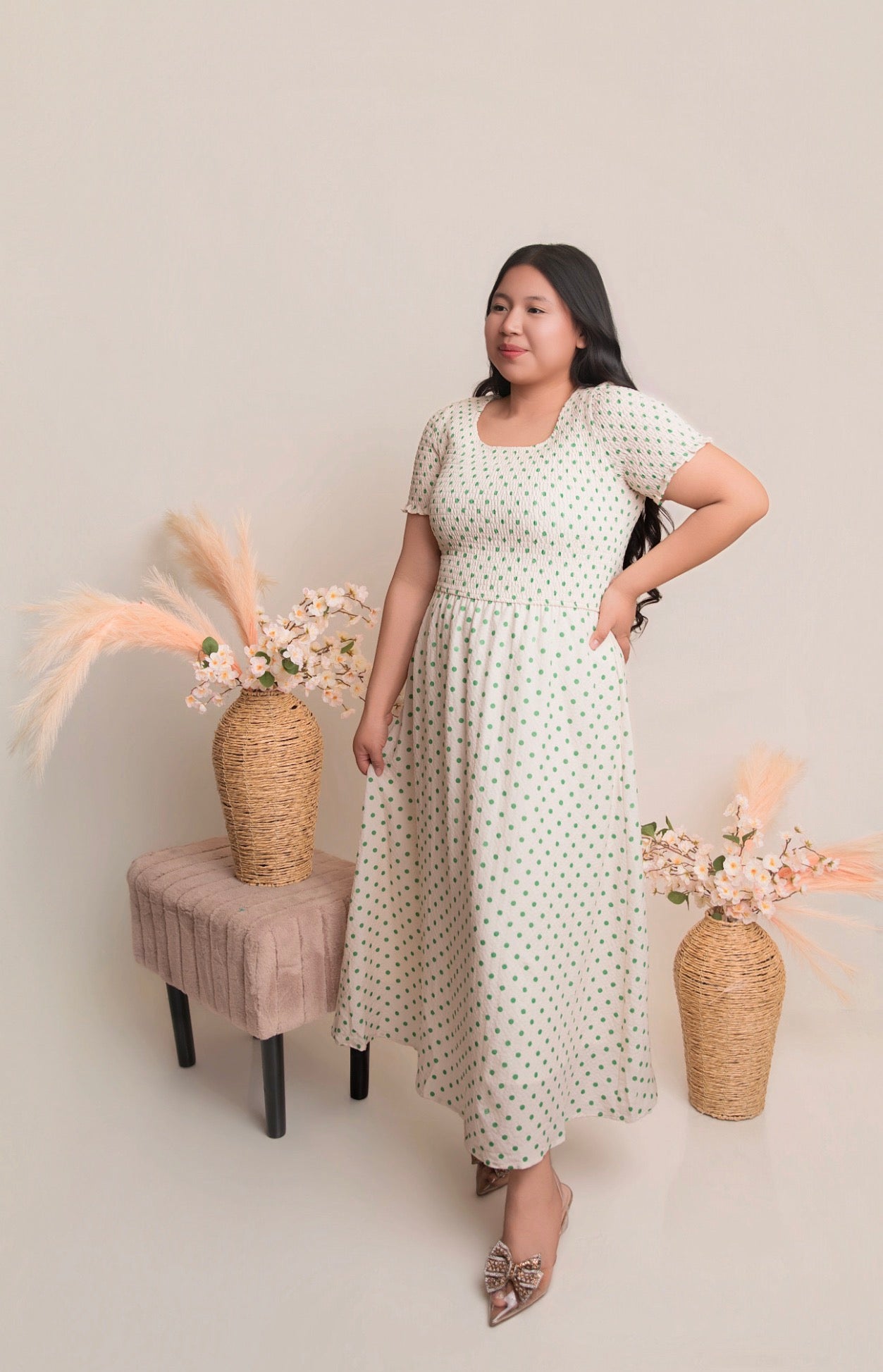 My Green Polka Dot Dress
