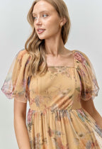 Lucia maxi Dress.                                   Vestido largo de tul estampado