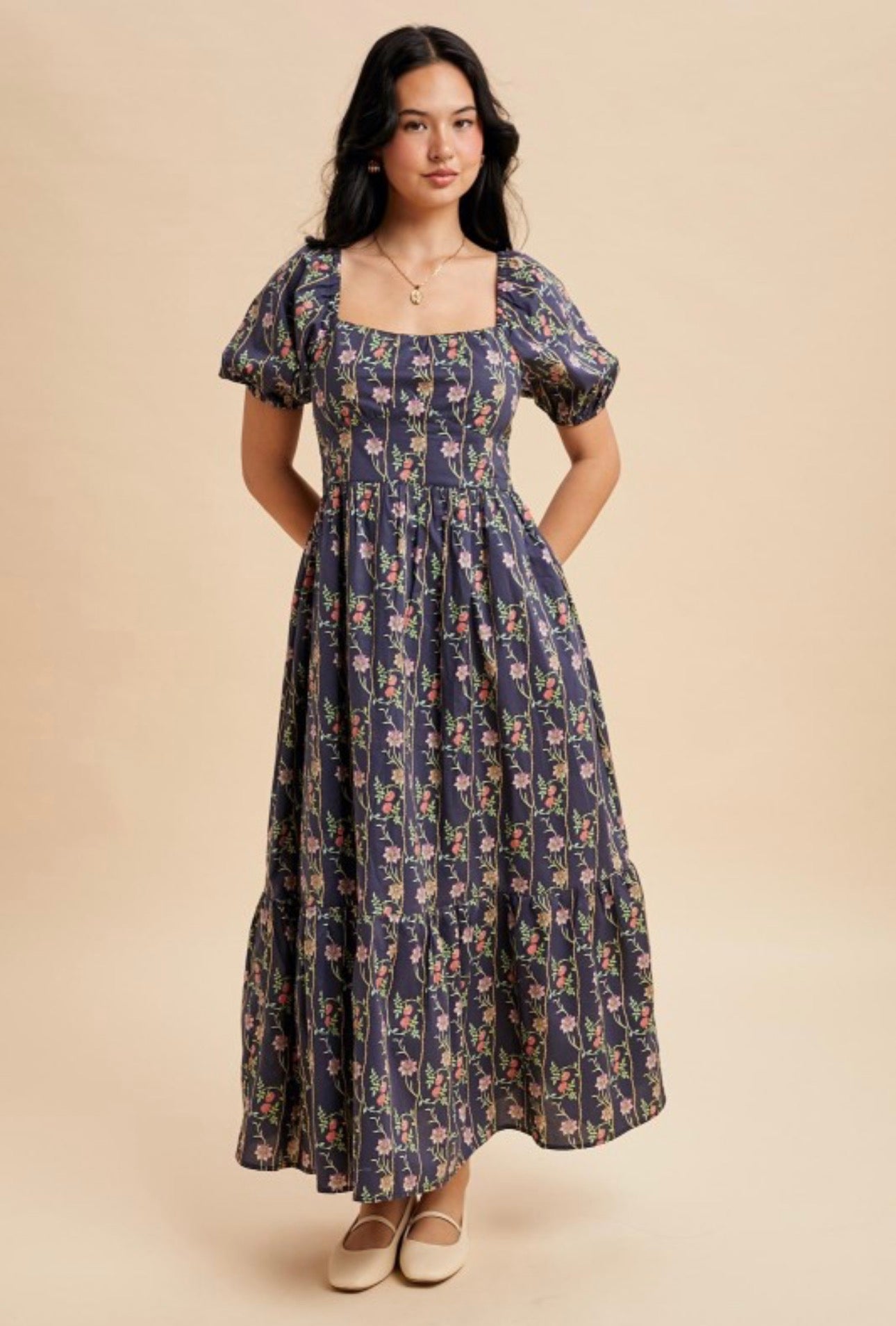 Romi Maxi Dress.                                          Cotton Floral Maxi Dress
