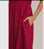 Rous Midi Dress                               Vestido Midi De Jacquard Floral Con Mangas Abullonadas De Elegancia Atemporal