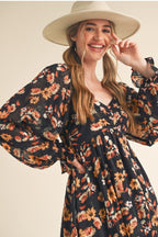 Jasmin Mini Dress                                           Minivestido con mangas abullonadas y estampado floral