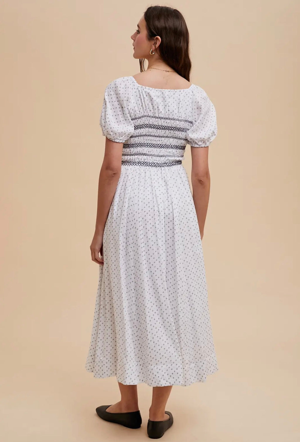 Smocked Maxi Dress
In Contrast