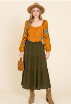 Satén con estampado floral bohemio Dreamss