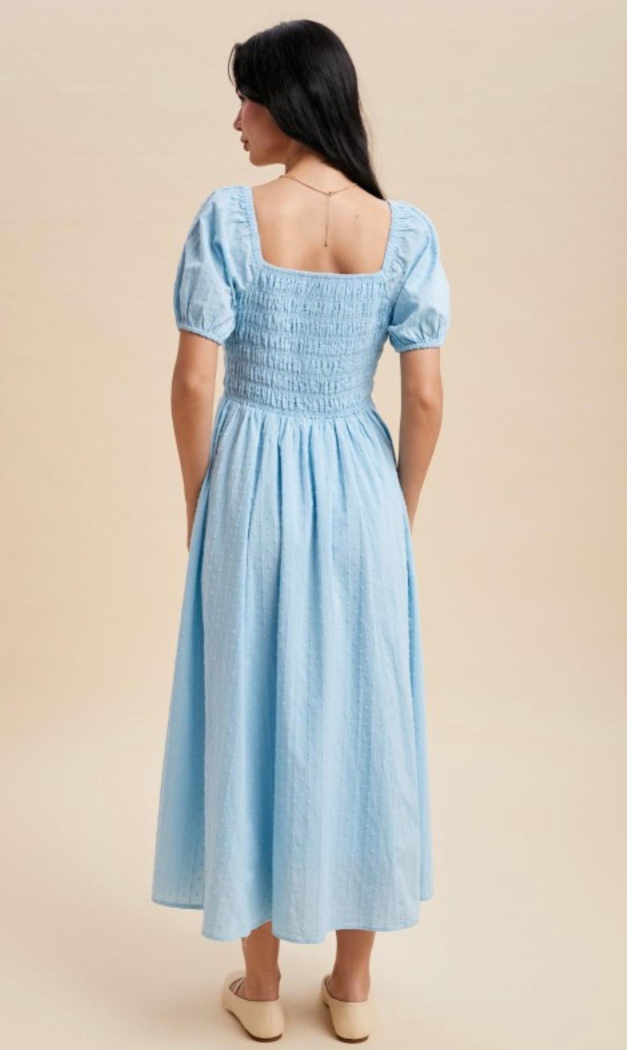 Alicia Maxi Dress.                                      Smocked Bow Detail Maxi Dress