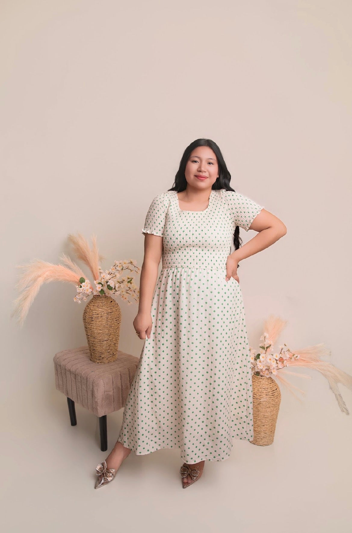 My Green Polka Dot Dress