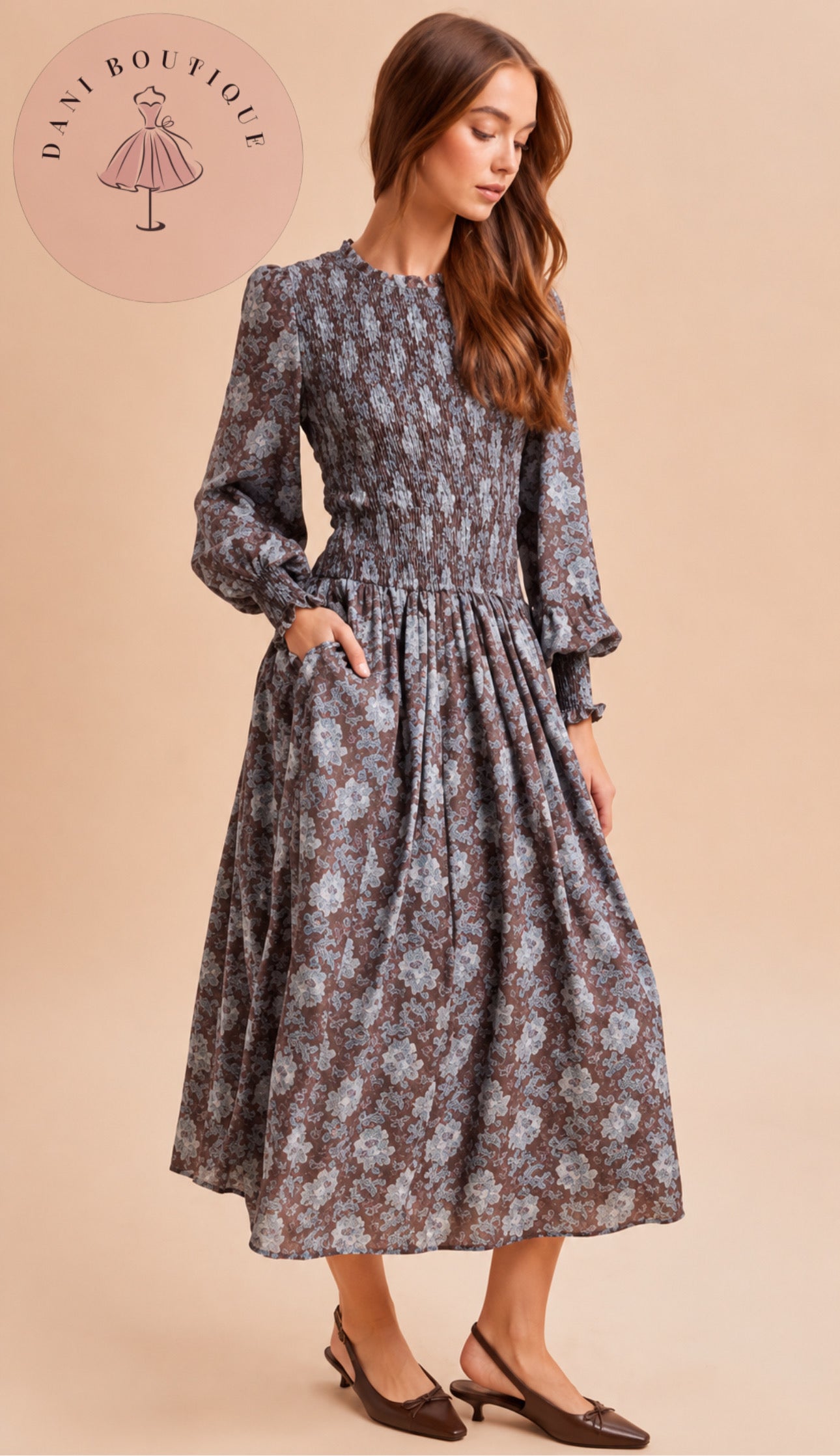 Zendaya Smocked Midi Dress