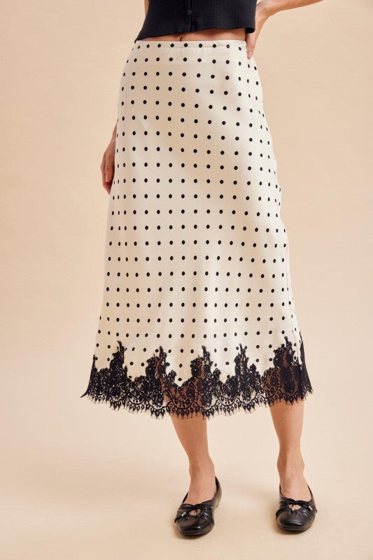 Creme Polka Dot Skirt
