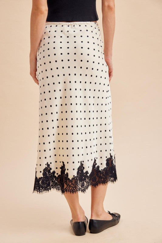 Creme Polka Dot Skirt