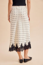 Creme Polka Dot Skirt
