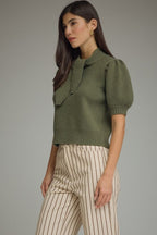Olive Ribbon Top
