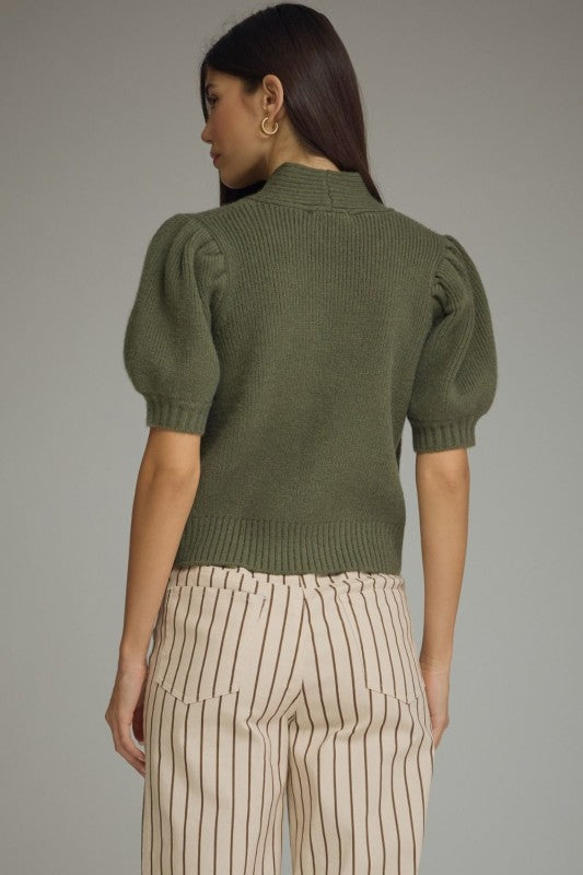 Olive Ribbon Top