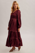 Estela Burgundy Maxi Dress