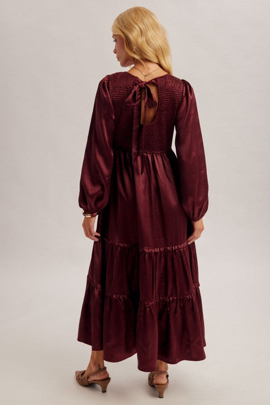 Estela Burgundy Maxi Dress
