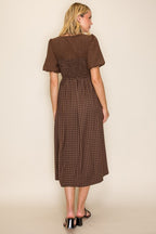 Destiny Brown Midi Dress