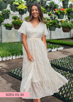 Mayla Cream Embroidered Floral Dress