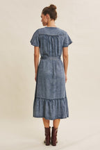 Sustainably Chic Washed Tencel Denim Midi Dress