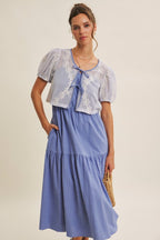 Sunshine Days Crochet Cardigan And Midi Dress Set