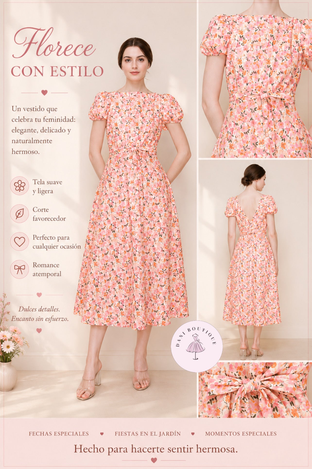 Coral Garden Dress